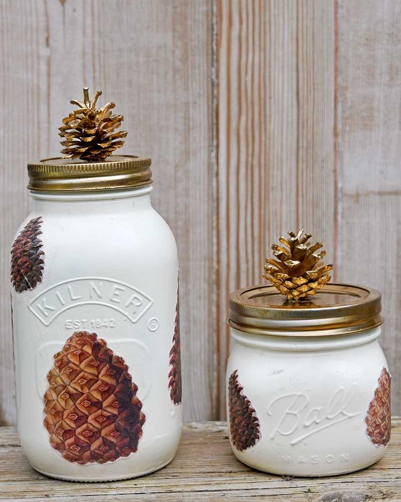 скляна банка своїми руками, прикрашена ананасом