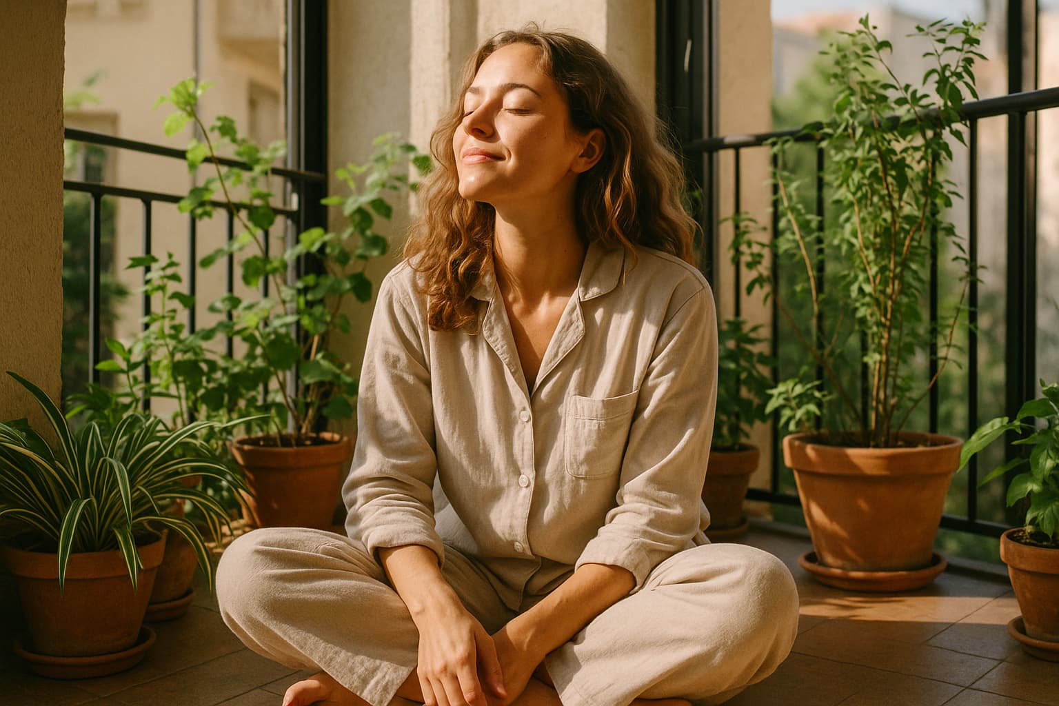 Затишна сцена свідомого відпочинку: терапевтична лінь як інструмент боротьби зі стресом і вигоранням. Концепція сучасного самодогляду та ментального здоров'я.