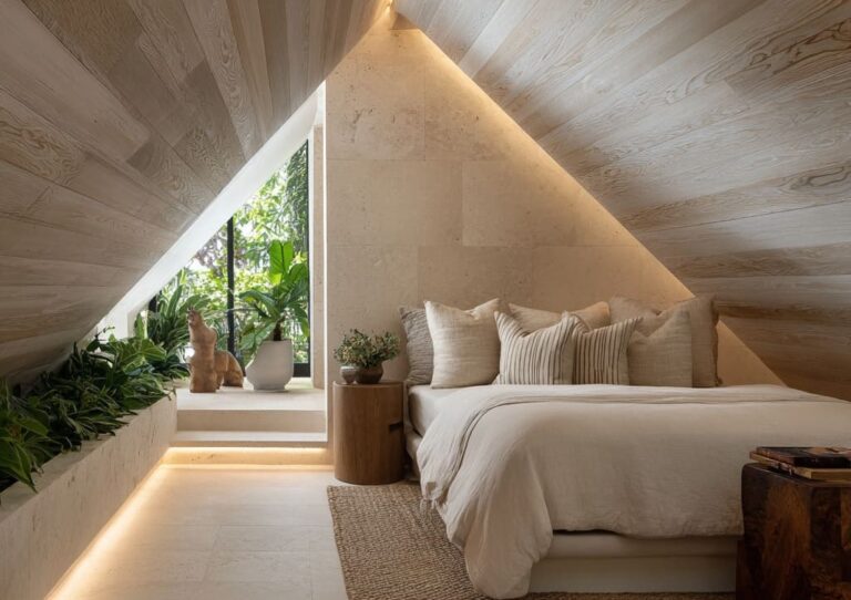 Дизайн мансардної спальні.