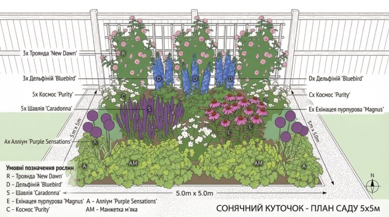 Готова Схема для Ділянки 5x5 м